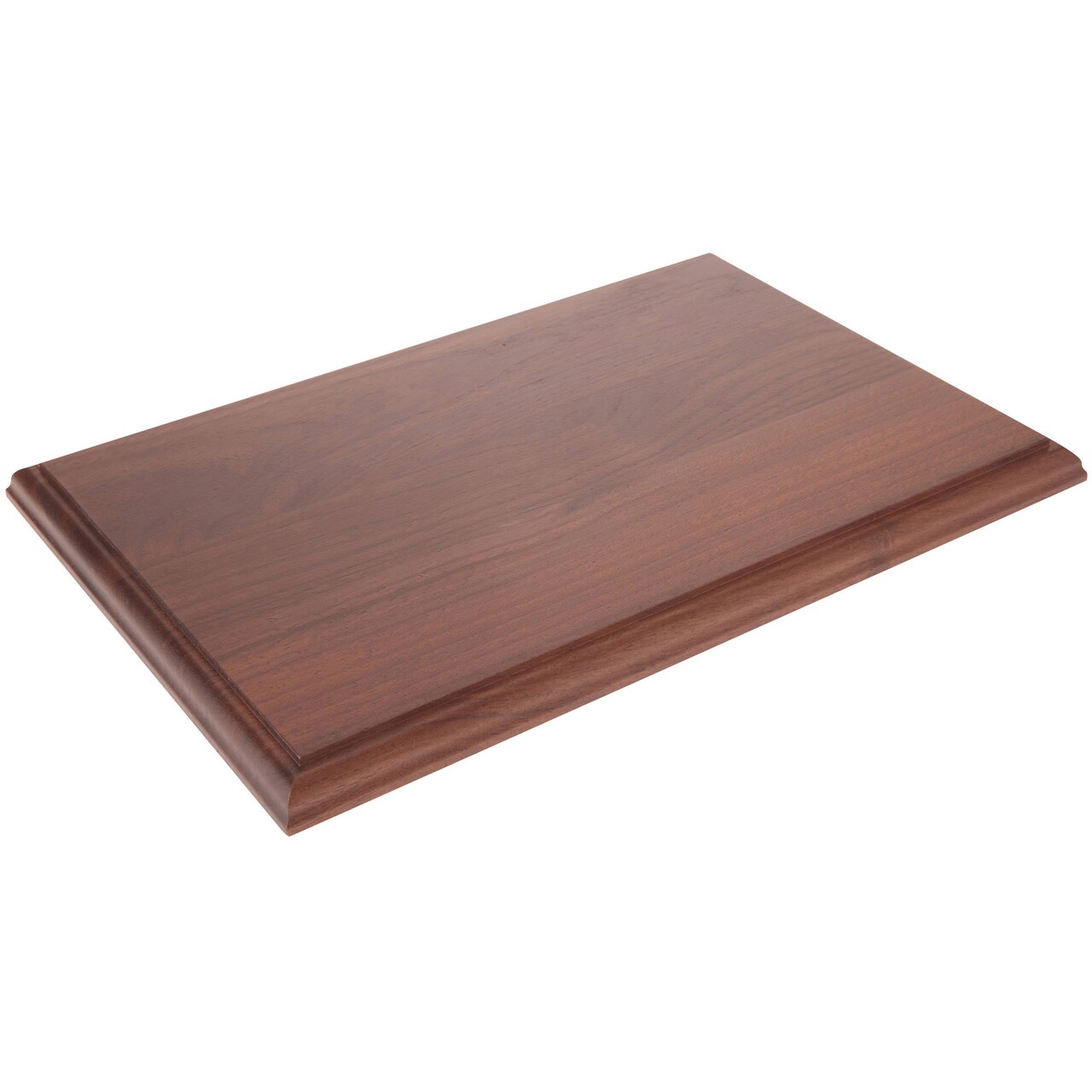 Plymor Solid Walnut Rectangular Wood Display Base with Ogee Edge, 14.875" W x 9.875" D x 0.75" H